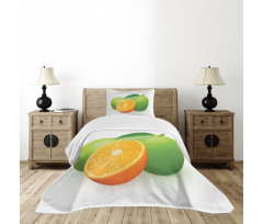 Lime Orange Design Bedspread Set