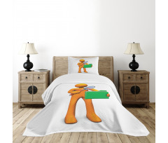 Man and Folder Bedspread Set