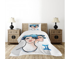 Watercolor Women Bedspread Set