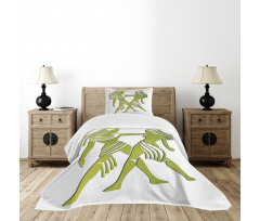 Green Twins Art Bedspread Set