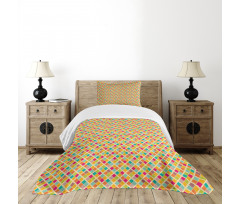 Checkered Colorful Tile Bedspread Set