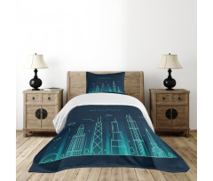Blue Panorama Bedspread Set