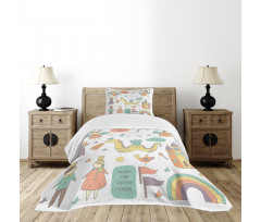 Doodle Dragon and King Bedspread Set