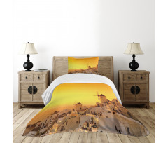 Sunset Santorini Vacation Bedspread Set