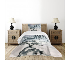 Chinese Mountain Tree Bedspread Set