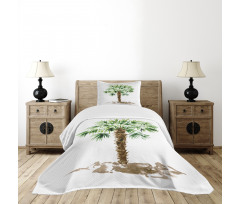 Hawaiian Palm Tree Bedspread Set