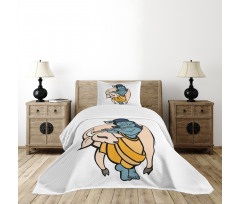 Ancient Character Playing Bedspread Set