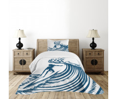 Riding a Big Wave Art Bedspread Set