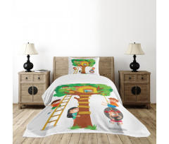 Boys Girl in a Tree House Bedspread Set