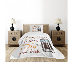 French Press and Words Bedspread Set