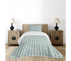 Retro Stripes Roses Bedspread Set