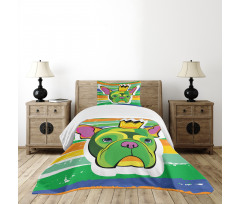 Crowned Dog Colorful Bedspread Set