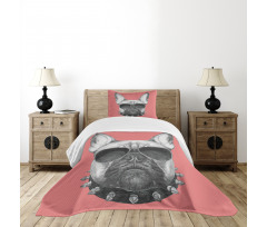 Dog Sketch Sunglasses Bedspread Set