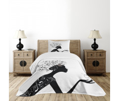 Floral Black Girl Bedspread Set