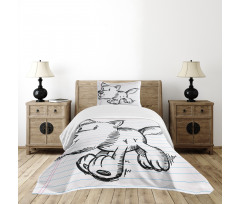 Scribble Art Puppy Dog Bedspread Set