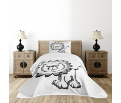 Sketchy Baby Lion Safari Bedspread Set