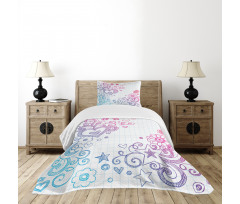 Valentines Day Swirls Bedspread Set