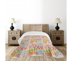 Colorful Romantic Engagement Bedspread Set