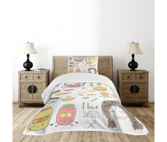 Girl with Sweets Bedspread Set