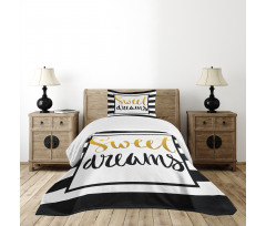 Vintage Lettering Line Bedspread Set