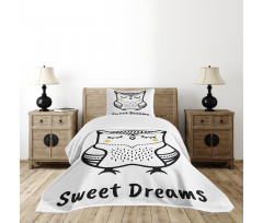Doodle Style Owl Bedspread Set
