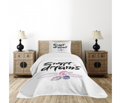 Calligraphy Words Bedspread Set