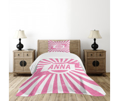 Retro Style Girls Name Bedspread Set