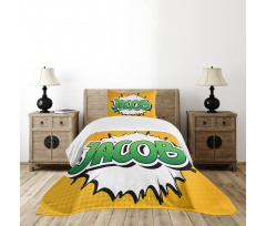 Male Name Comic Burst Bedspread Set