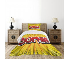 Retro Comic Western Name Bedspread Set