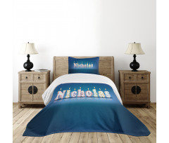 Boys Name Party Candle Bedspread Set