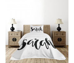 Monochrome Female Name Bedspread Set