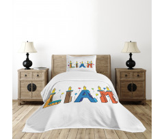 Colorful Letter Cakes Bedspread Set