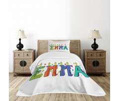 Popular Colorful Name Bedspread Set