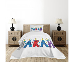 Birthday Girl Name Design Bedspread Set