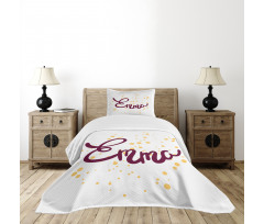 Girl Name Curved Font Bedspread Set