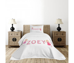 Feminine Baby Girl Name Bedspread Set