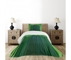 Green Leafy Branches Bedspread Set