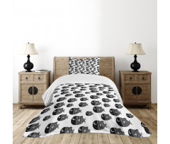Black and White Fishes Bedspread Set