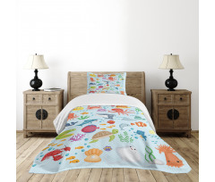 Sea Animals Submarine Bedspread Set