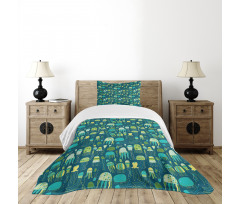 Funny Sea Creatures Bedspread Set