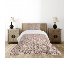 Pink Flowers Doodle Bedspread Set