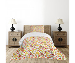 Colorful Leafage Woodland Bedspread Set