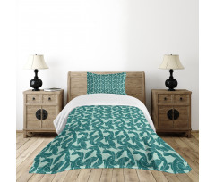Abstract Palm Leaves Bedspread Set