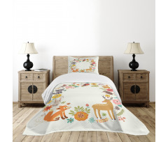 Cartoon Wildlife Pattern Bedspread Set