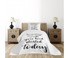 Cursive Words Bedspread Set