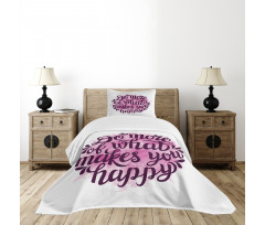 Watercolor Brush Slogan Bedspread Set