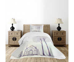 Sketch Country House Bedspread Set