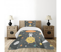 Doodle Astronaut Bedspread Set