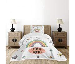 Rainbow Colorful Stars Bedspread Set