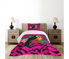Toucan Bird Plants Bedspread Set